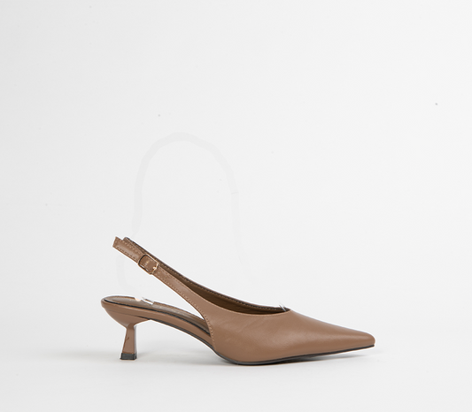 Taupe Slingback Kitten Heels for Women
