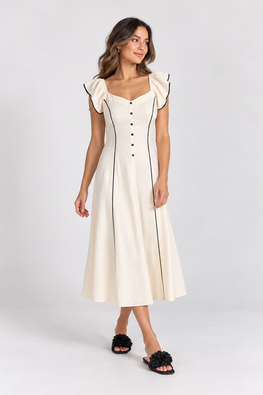 Sleeved midi dress