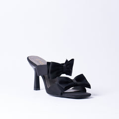 Black Stiletto Mule Heels for Women