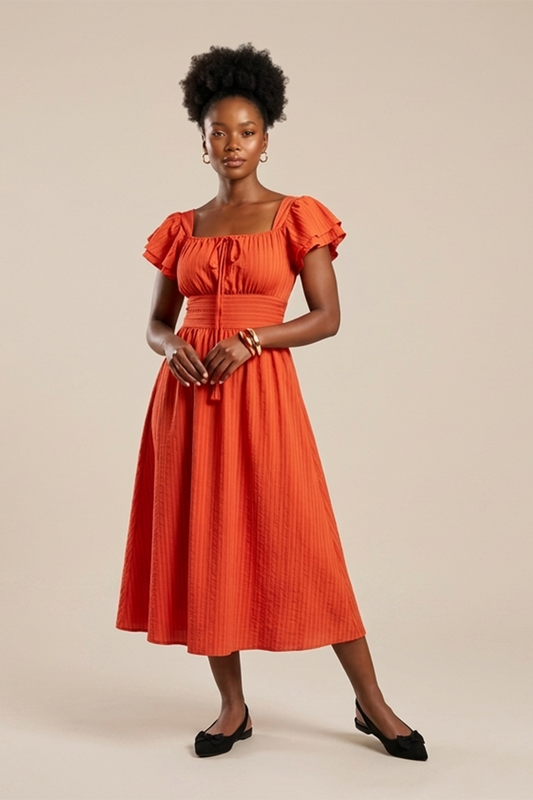 Sleeved Midi Dress