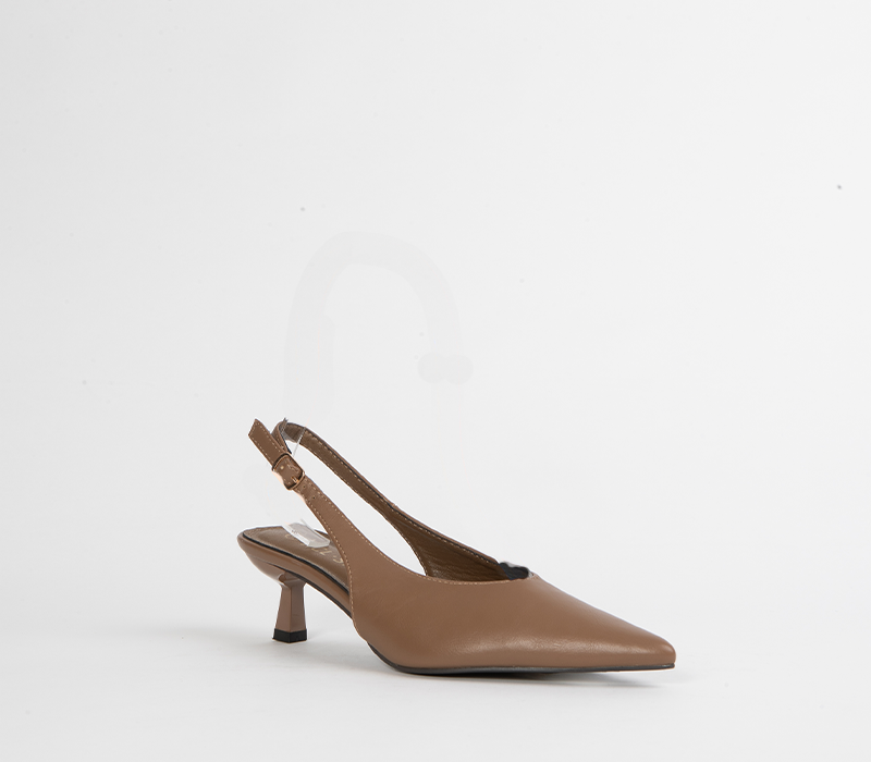 Taupe Slingback Kitten Heels for Women