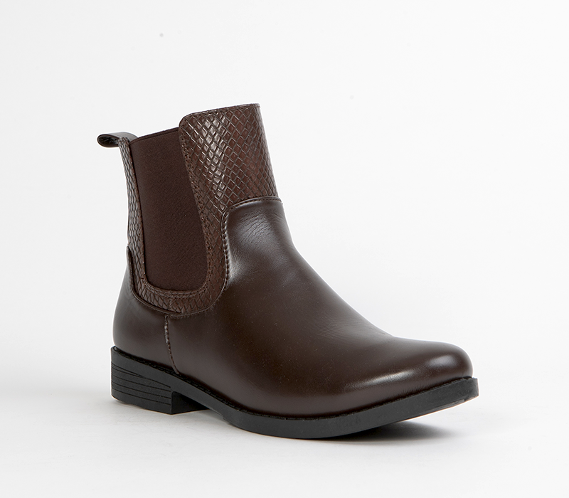 Brown flat ankle boot for Women
