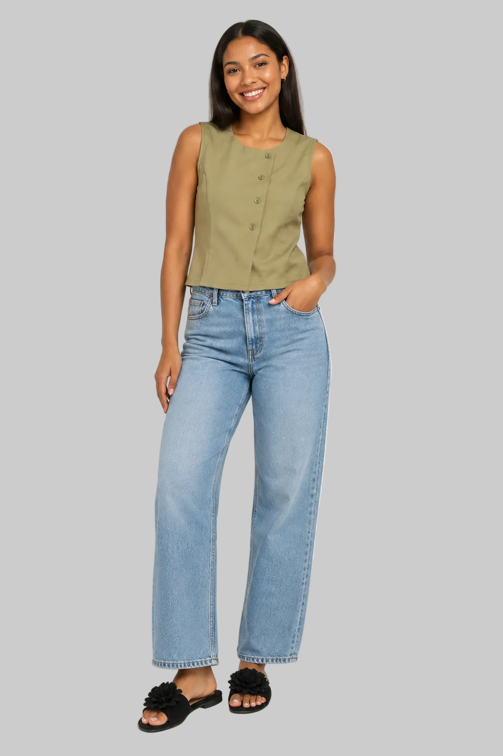 Sleeveless Wrap Top