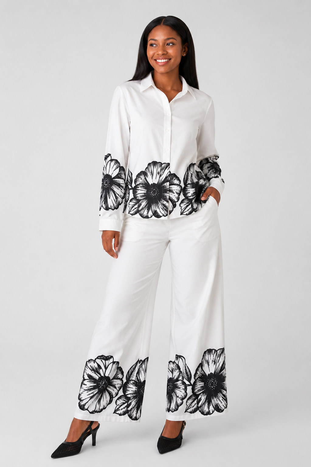 Wide leg trousers