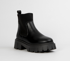 Black Chunky Chelsea Boots for Women