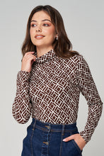 Load image into Gallery viewer, Printed polo neck top
