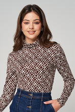 Load image into Gallery viewer, Printed polo neck top
