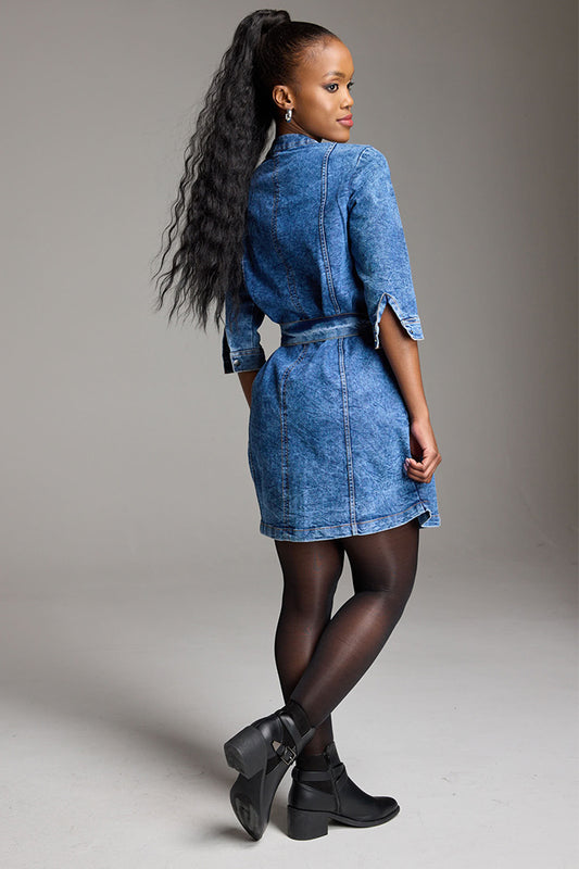 Denim mini dress