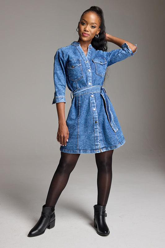 Denim mini dress