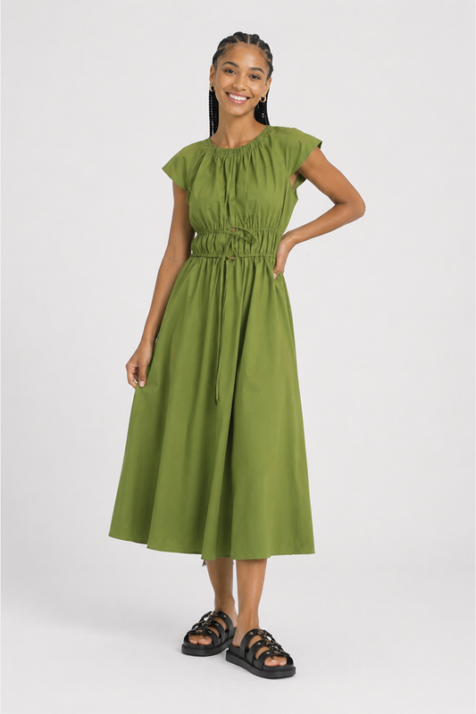 Sleeved midi dress