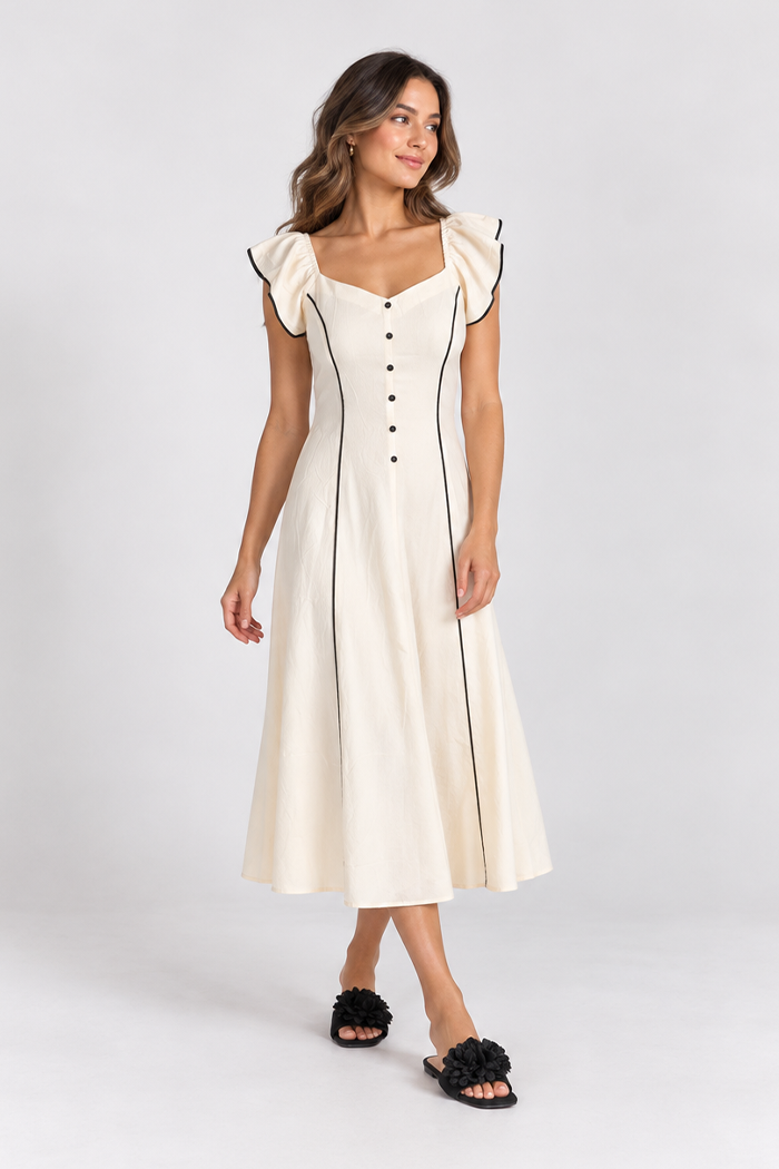 Sleeved midi dress