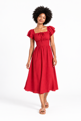 Sleeved midi dress