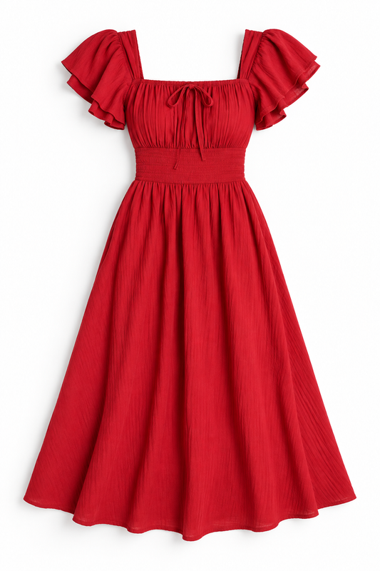 Sleeved midi dress
