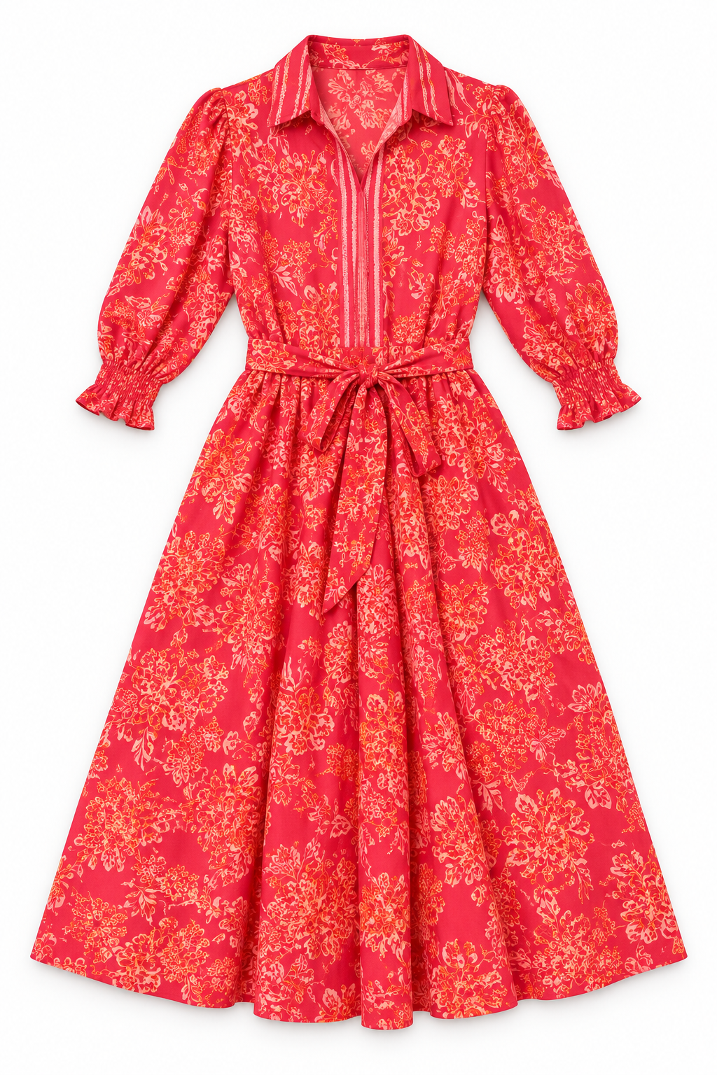 Sleeved midi dress