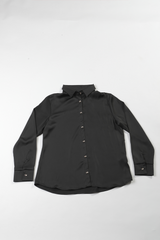Black Satin Shirt for Women – Long Sleeve Button-Up | Rage