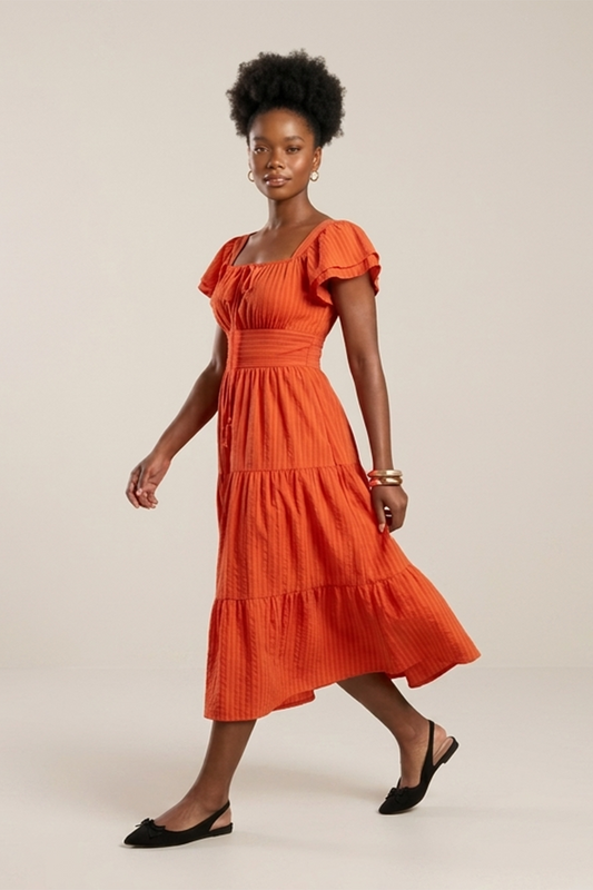 Sleeved Midi Dress