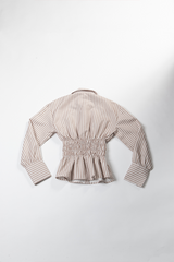 Striped Blouse for Women – Long Sleeve Cinched Waist Shirt | Rage