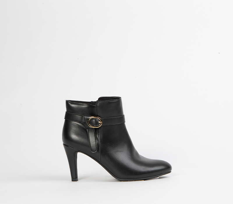 Black Pointed Toe Stiletto Ankle Boots for Women