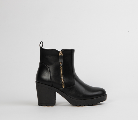 Block heeled ankle boot
