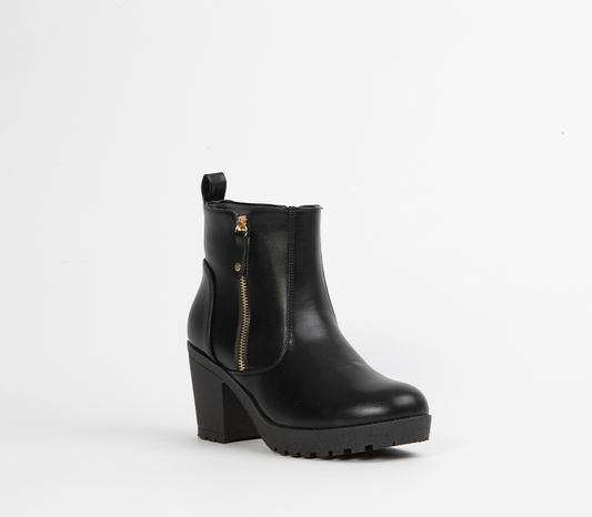 Block heeled ankle boot