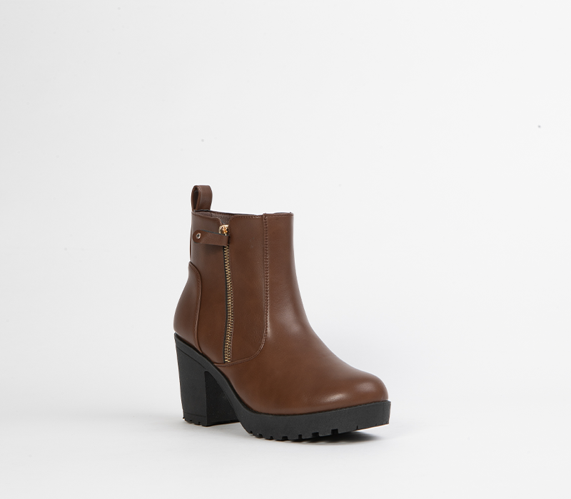 Block heeled ankle boot