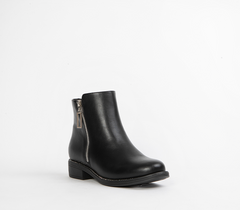 Black Flat ankle boot