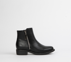 Black Flat ankle boot