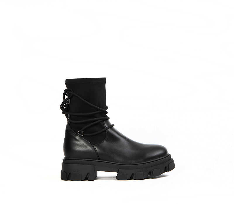 Black Chunky Ankle Boots for Women