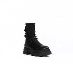 Black Chunky Ankle Boots for Women
